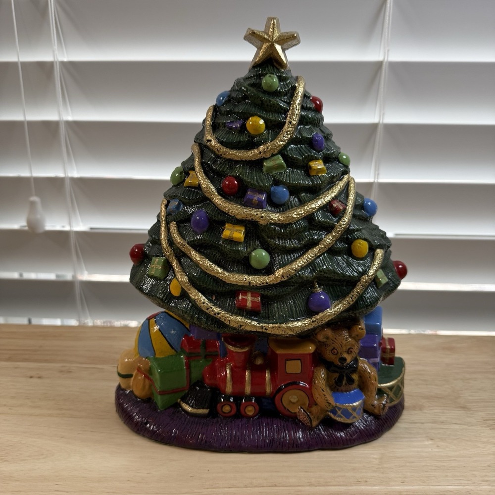 DOORSTOP CHRISTMAS TREE-CAST IRON DOOR STOP‎ Hand Painted Vintage Heavy Decor